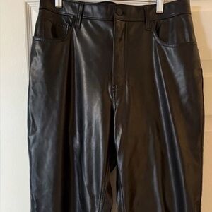 Abercrombie & Fitch High Rise Vegan Leather Black Pants-31/12s